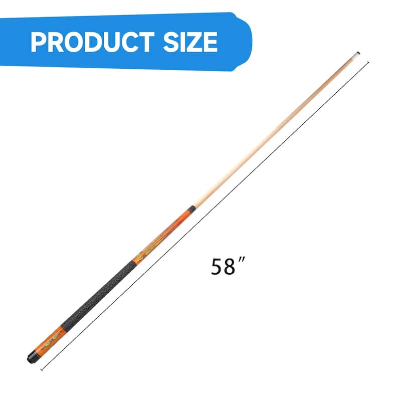 GSE™ Set of 4 Maple Hardwood Billiard Pool Cue Sticks for Men/Women. 58" 2-Piece Pool Cue Set for House or Commercial Use