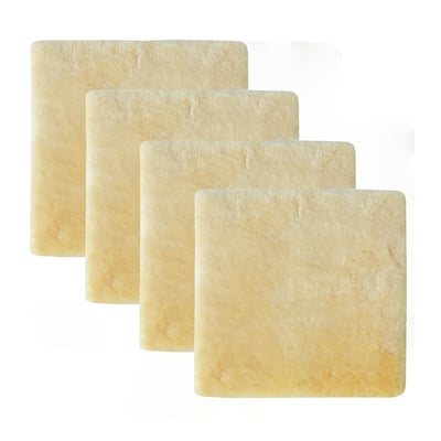 HomeRoots Set Of Four 17" X 17" Cornsilk Linen Solid Color Dining Chair Pad