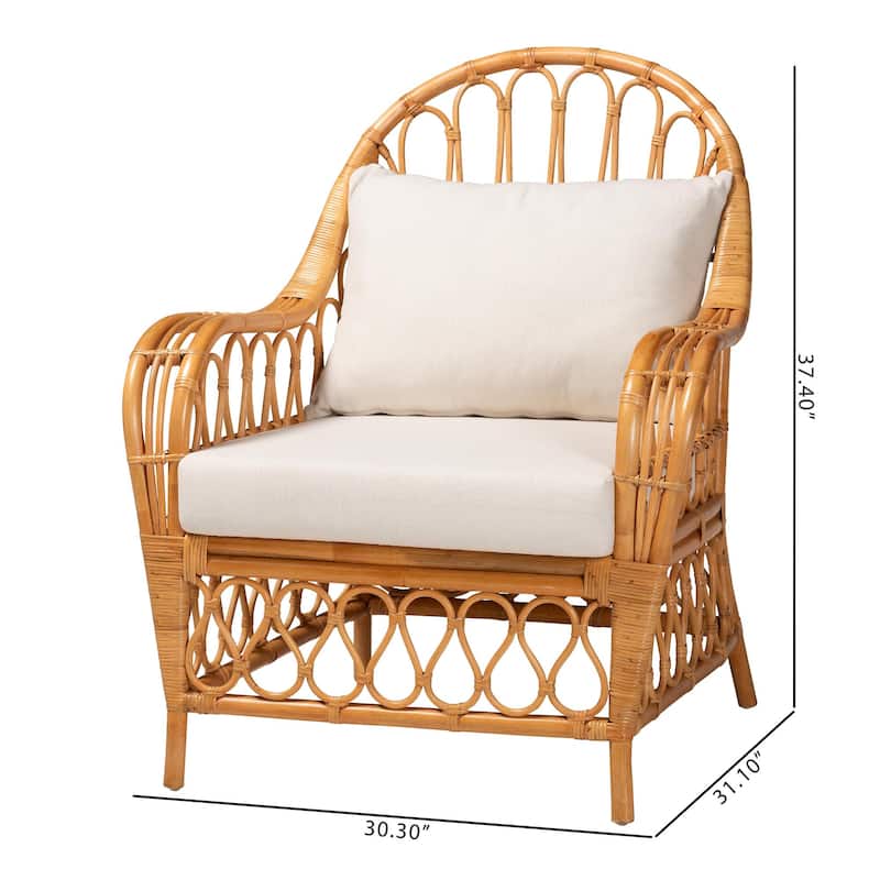 Reina Bohemian Light Honey Rattan Arm Chair