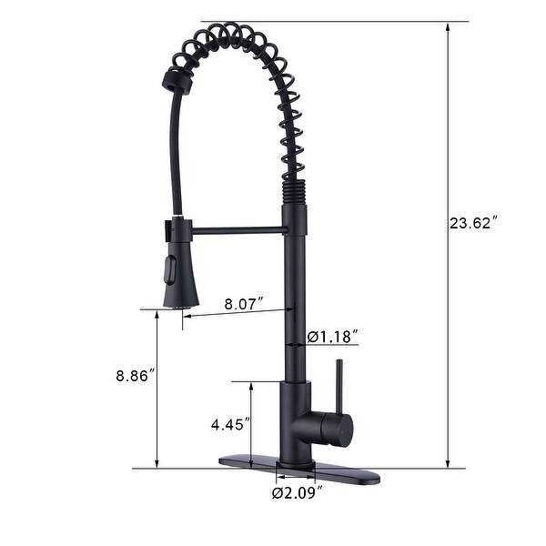 BATHLET Commercial Modern Single Handle Spring High Arc Kitchen Faucet