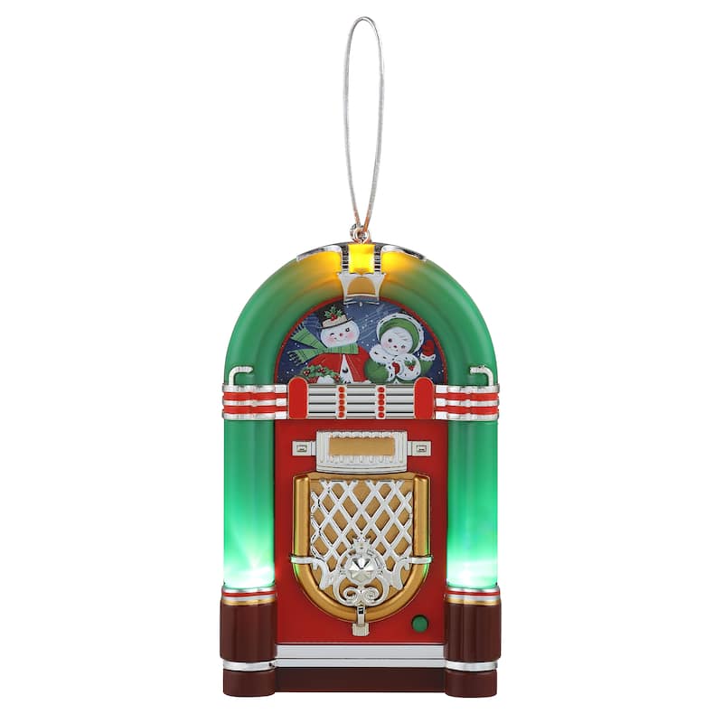 4.9" Retro Jukebox Ornament - Green