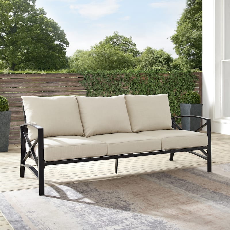 Crosley Kaplan Outdoor Metal Sofa - 79"W x 30.5"D x 32"H