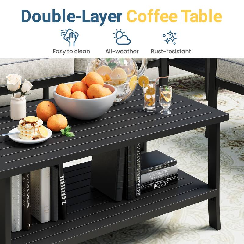 7-Person Patio Conversation Sets with Cushions