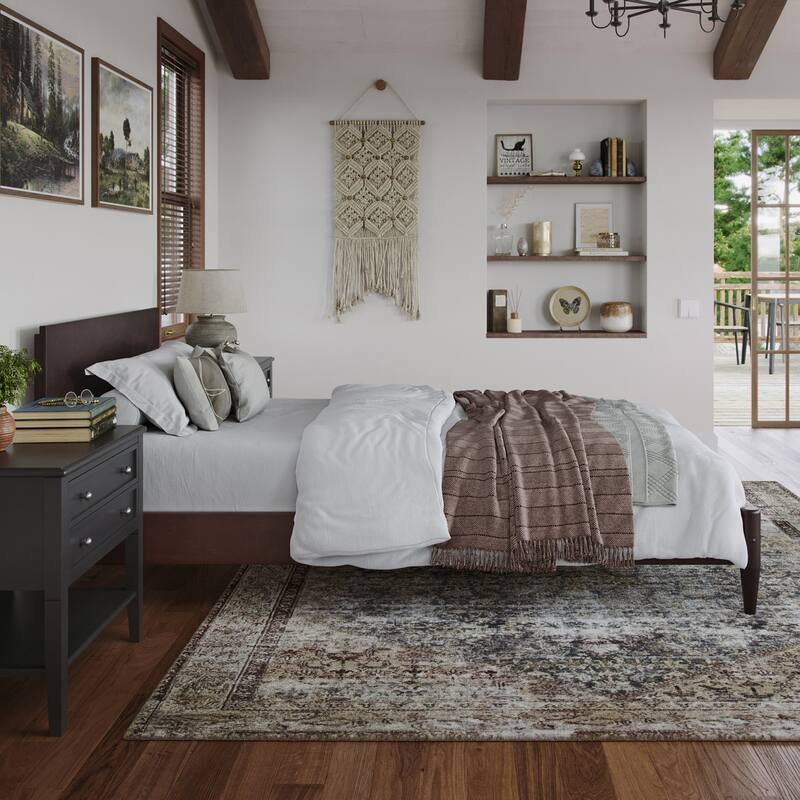 Aria Solid Wood Modern Low Profile Platform Bed