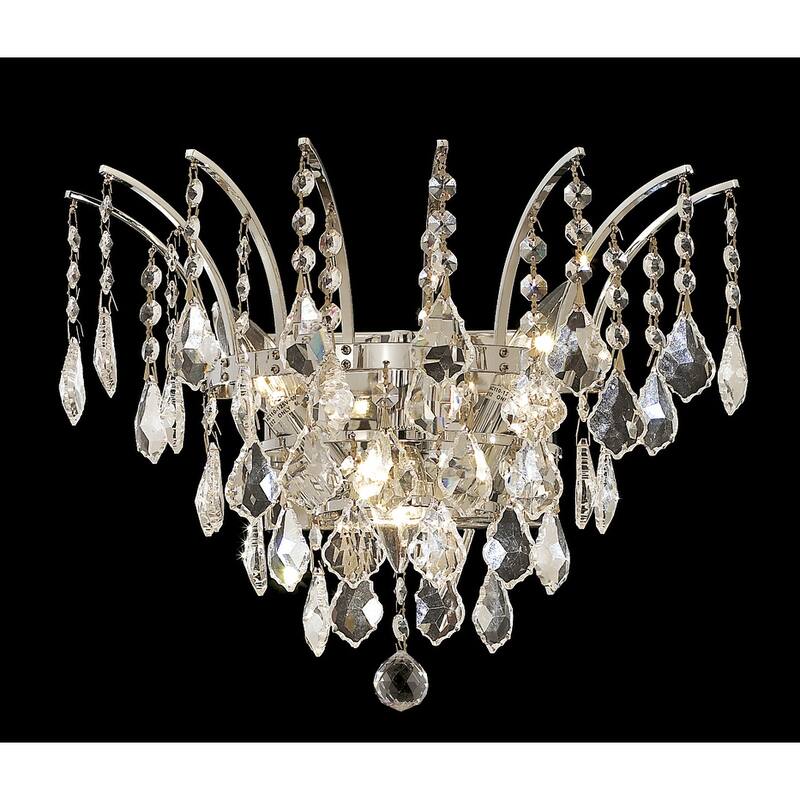 Fleur Illumination Collection Wall Sconce D:16in H:13in E:8in Lt:3 Chrome Finish - Chrome/royal cut crystals