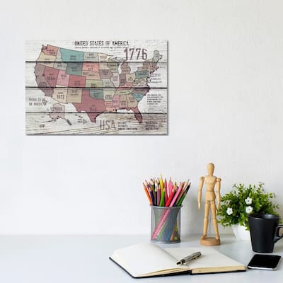 iCanvas "The United States Of America Map III" by Irena Orlov Canvas Print