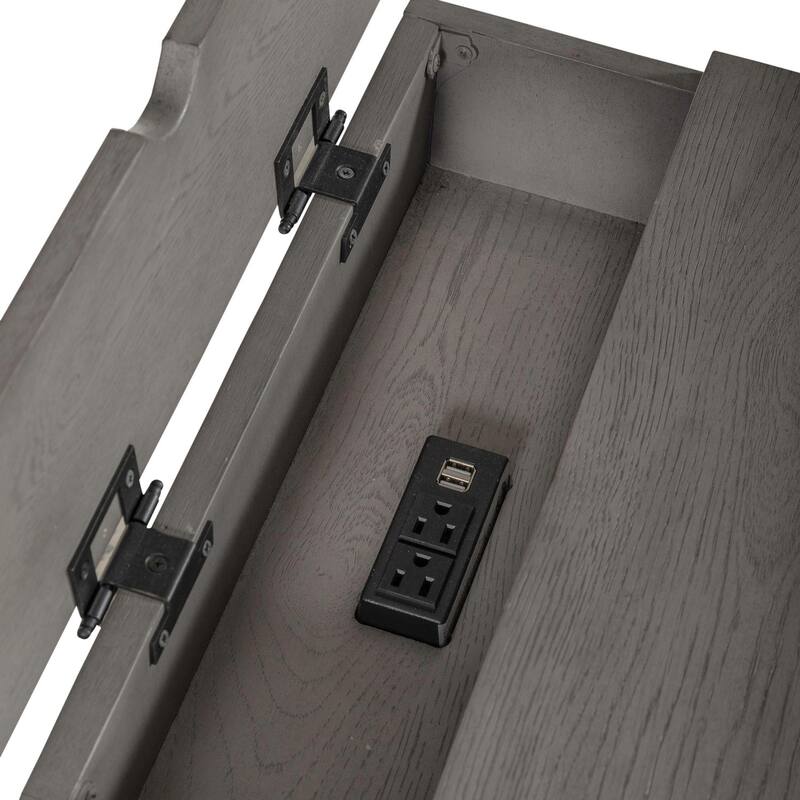 Palmetto Heights Two-Tone Shell White Driftwood 3 Drawer Chairside Table