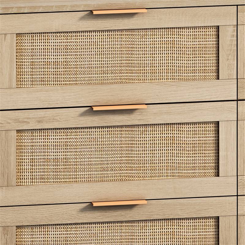 6-Drawers Rattan Storage Cabinet Rattan Drawer
