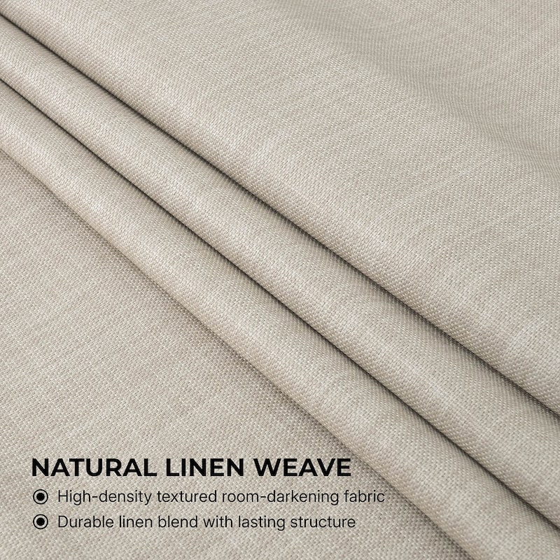Exclusive Fabrics Faux Textured Faux Linen Room Darkening Curtains for Bedroom & Living Room Curtains (1 Panel)