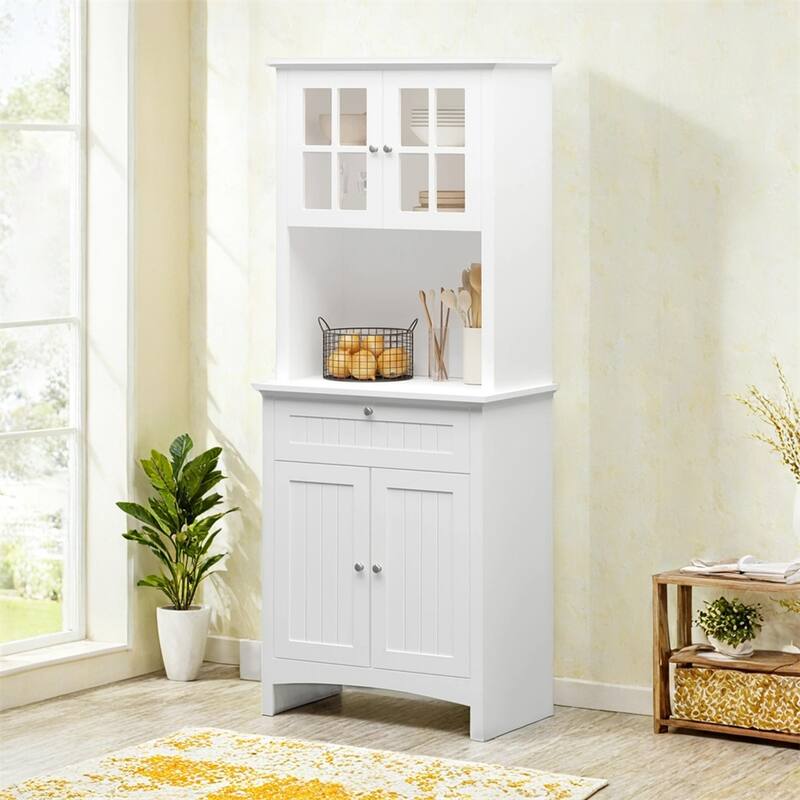 Elegant Buffet with Hutch,Kitchen Pantry Storage Cabinet with Drawer