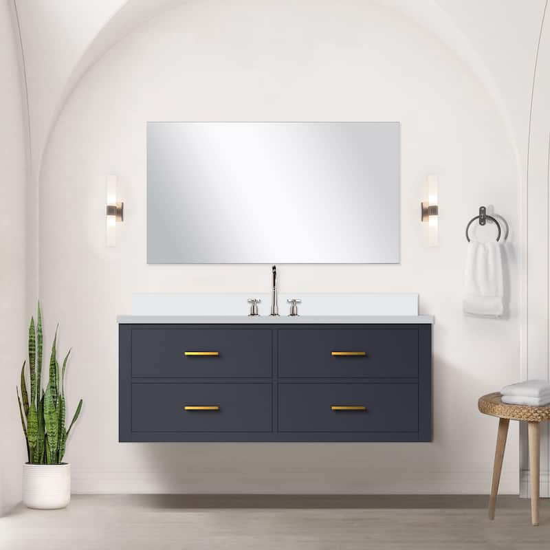 Castor Bath Vanity with Quartz Top, Sink and Mirror