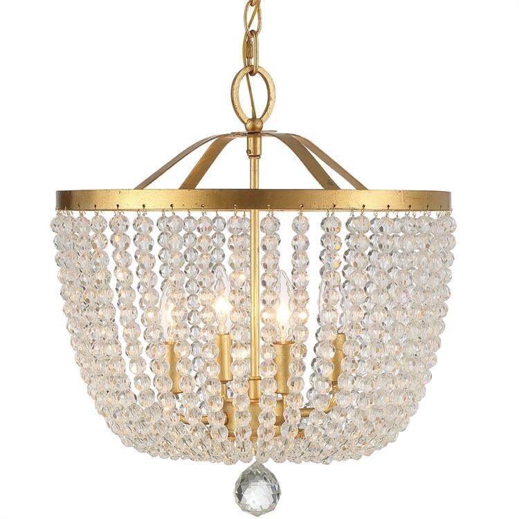Rylee 4 Light Antique Gold Chandelier - 16.5'' W x 17'' H
