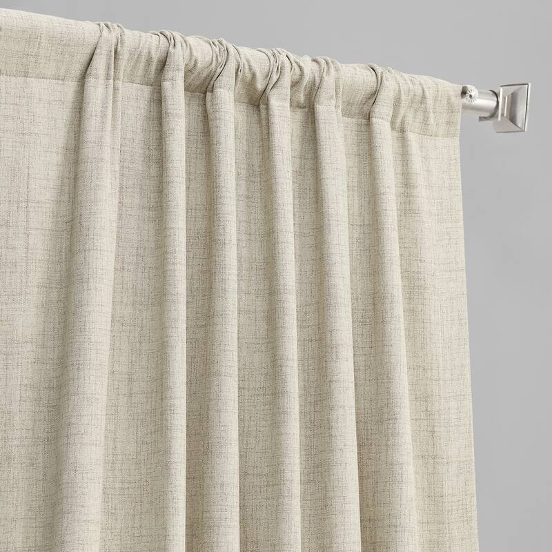 Exclusive Fabrics Vintage Thermal Cross Linen Weave Blackout Curtains (1 Panel)