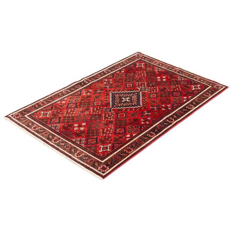 ECARPETGALLERY Hand-knotted Anatolian Vintage Red Wool Rug - 4'5 x 6'7
