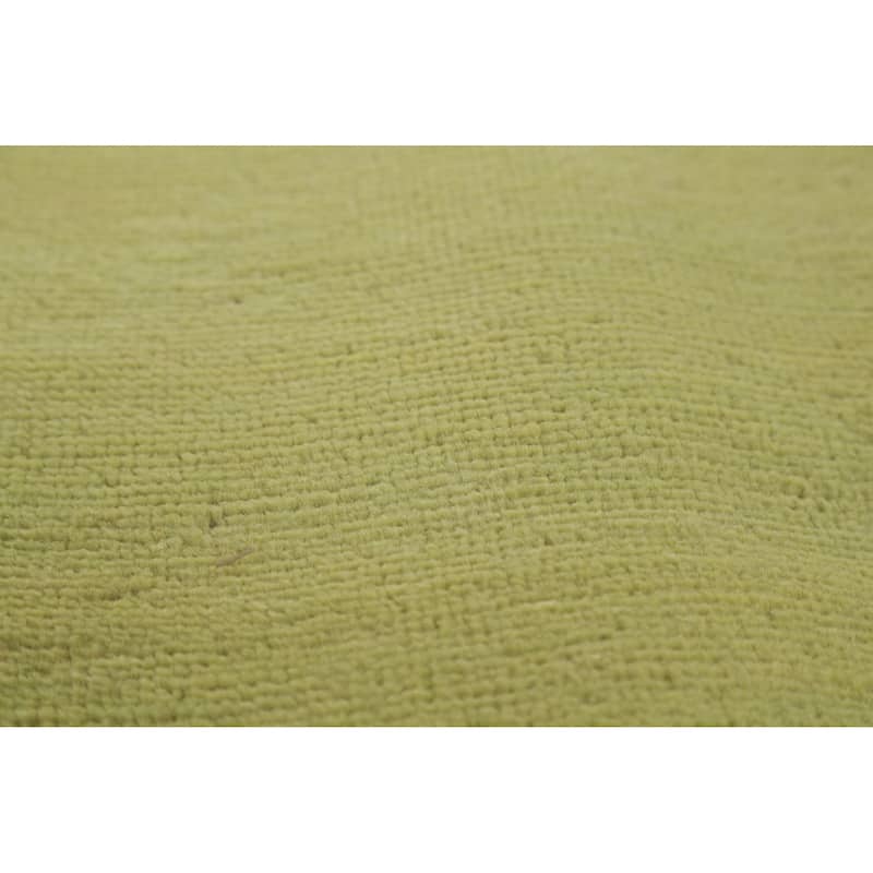 Hand Knotted Oriental 100% Wool Carpet Modern Solid Green Gabbeh Area Rug - 14' 0'' X 10' 1''