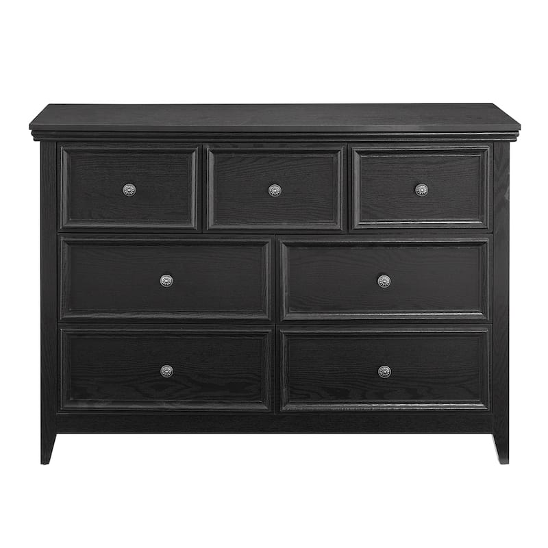 Modern Wood Dresser Cabinet with Metal Slide Rails and 7 Drawers