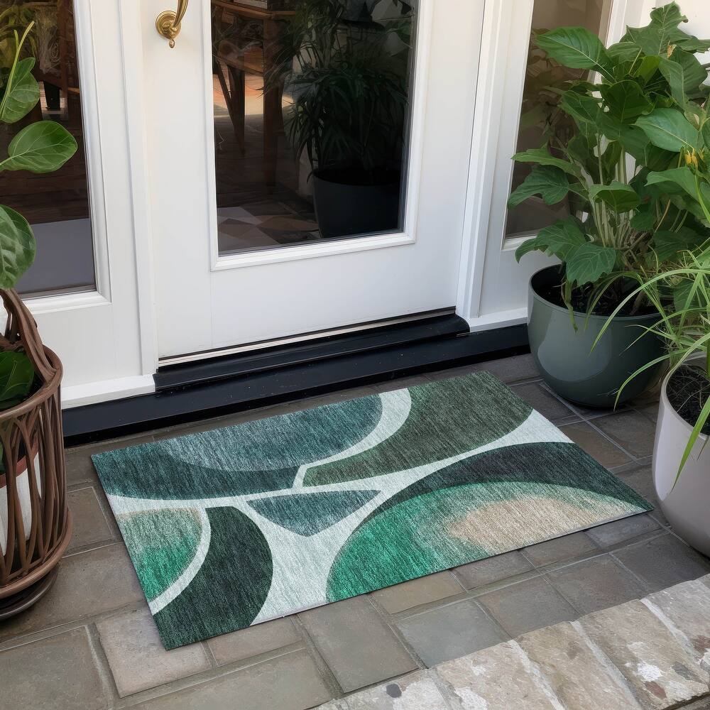 Machine Washable Indoor/ Outdoor Modern Hays Chantille Rug