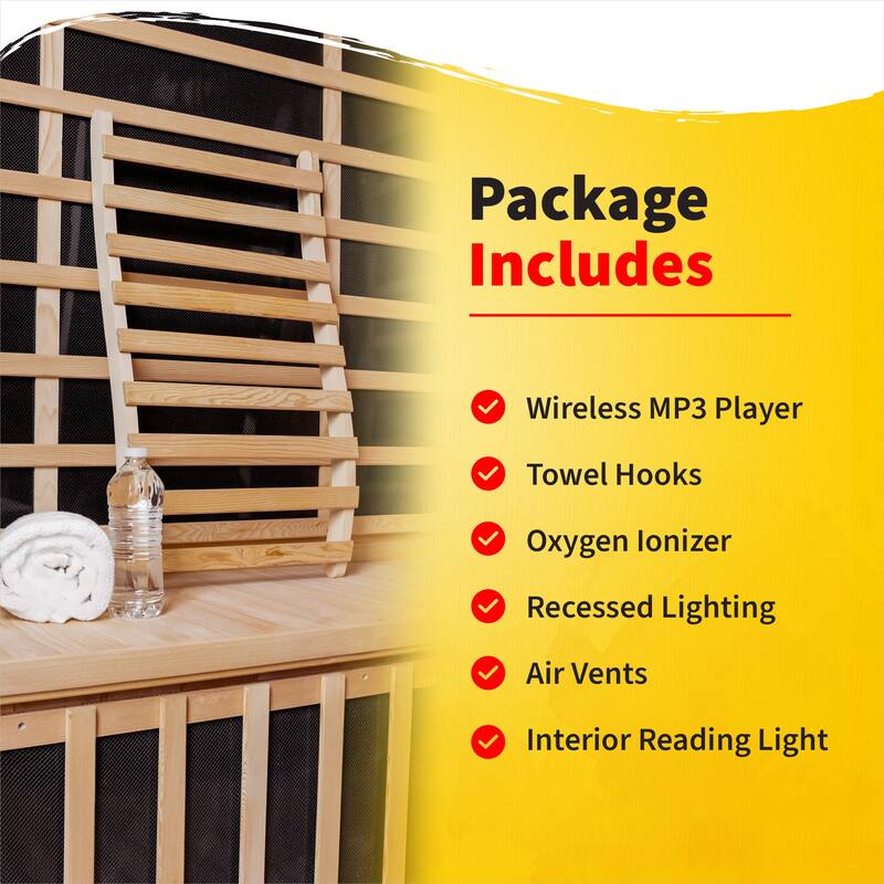 HeatWave Sirona 3-Person Hemlock Infrared Sauna with 8 Carbon Heaters