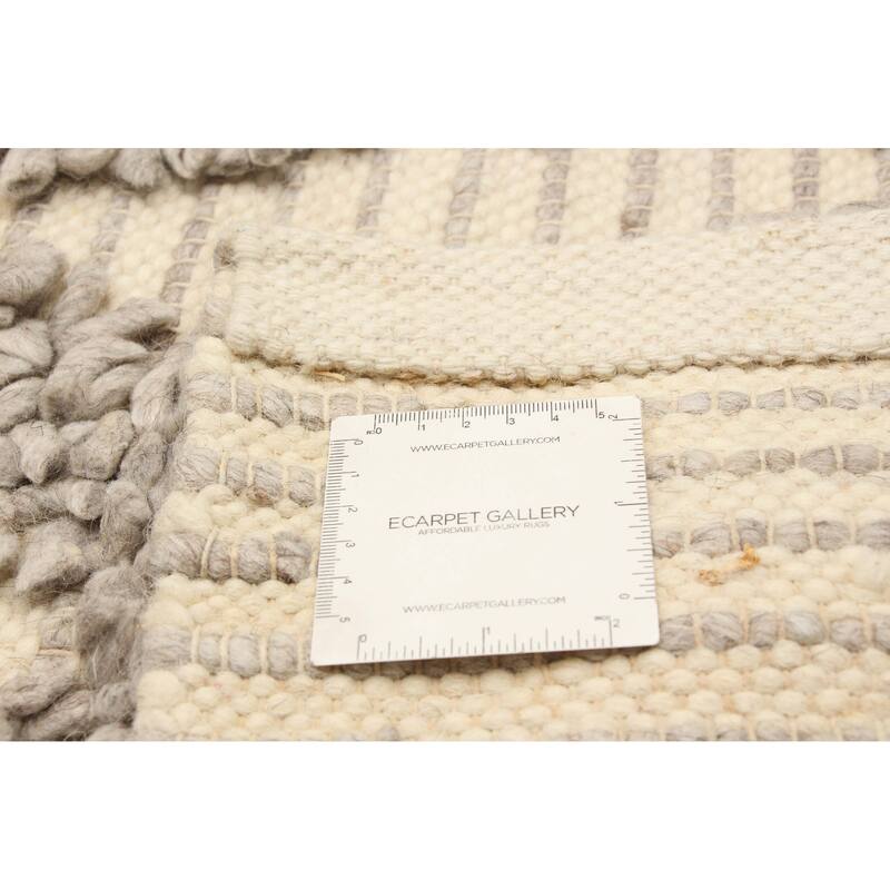 ECARPETGALLERY Braid weave Sienna Cream Wool Rug - 5'2 x 7'9