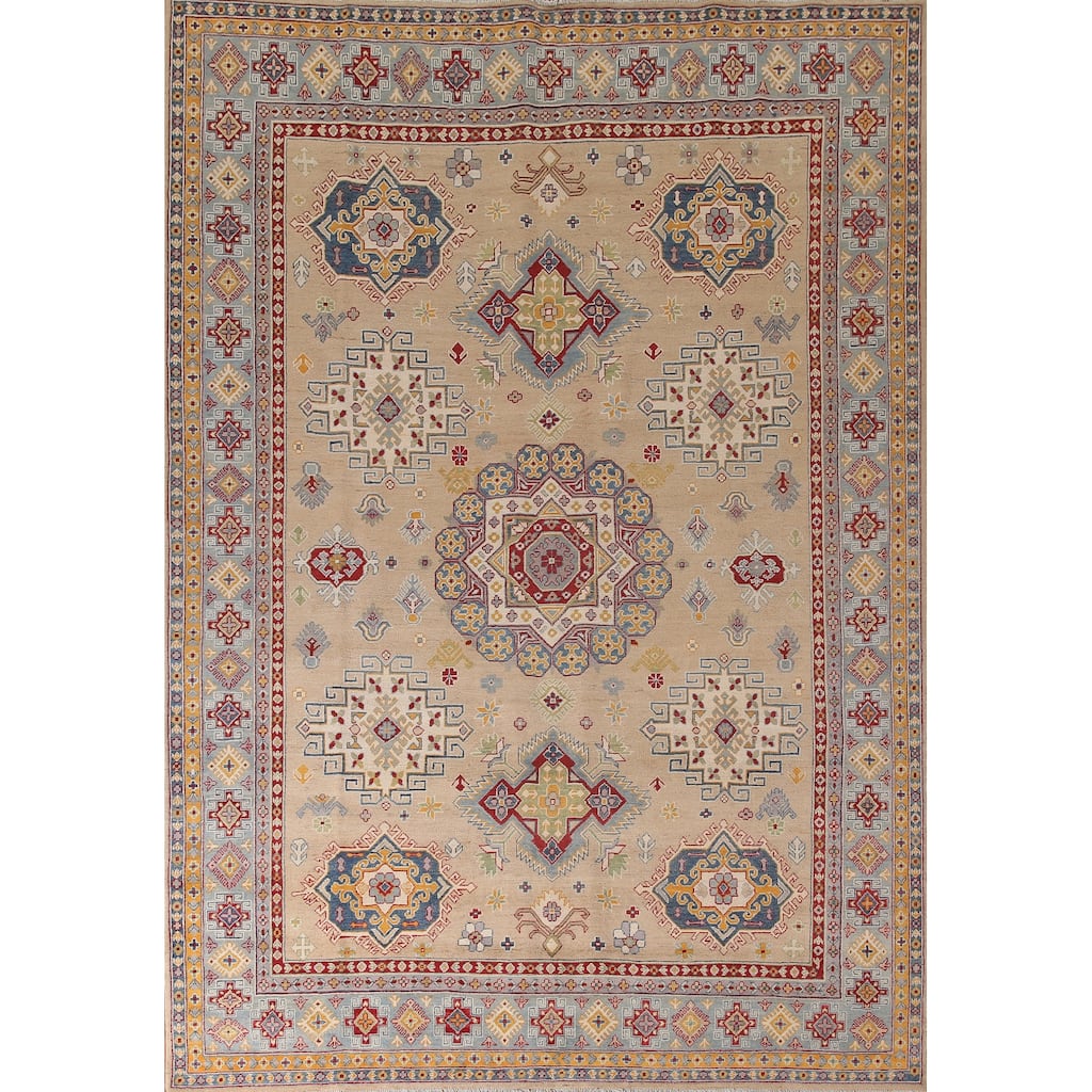 Geometric Kazak Area Rug Handmade Bedroom Wool Carpet - 8'4" x 11'3"