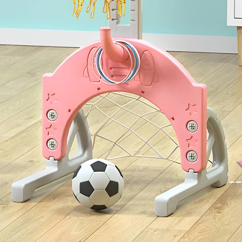 Cartoon Kids Toddler Basketball Stand 3-in-1 Indoor Activity Center