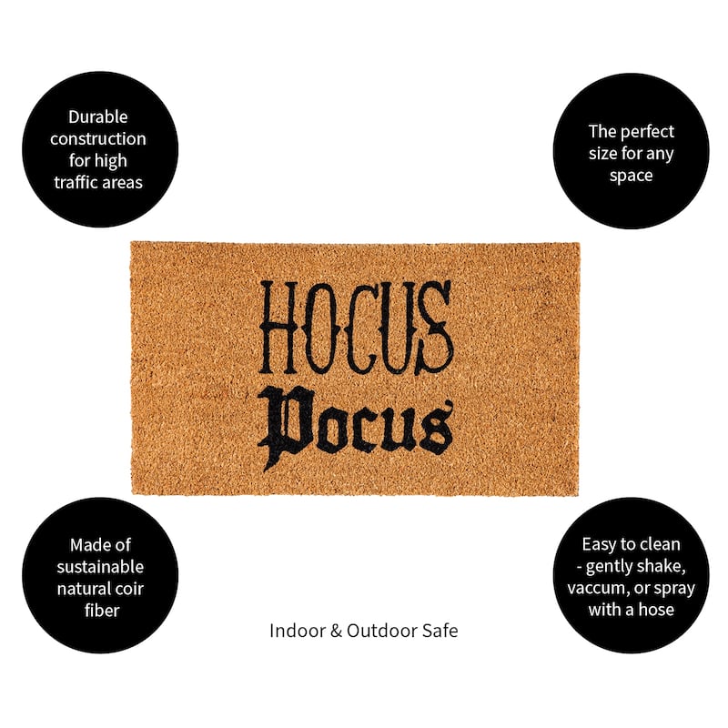 16 in. x 28 in. Coir Halloween Greeting "Hocus Pocus" Door Mat