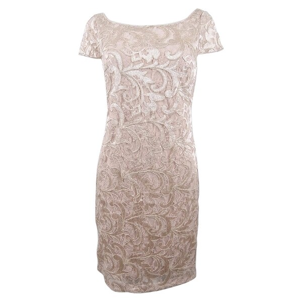 sequin lace sheath dress