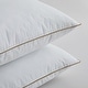preview thumbnail 3 of 16, 2 Pack Medium Goose Feather Down Bed Pillows with Soft Cotton Cover - White