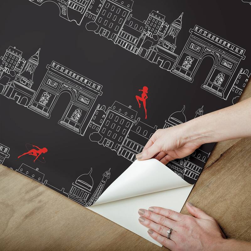 Miraculous Ladybug Charming Paris Black Peel and Stick Wallpaper