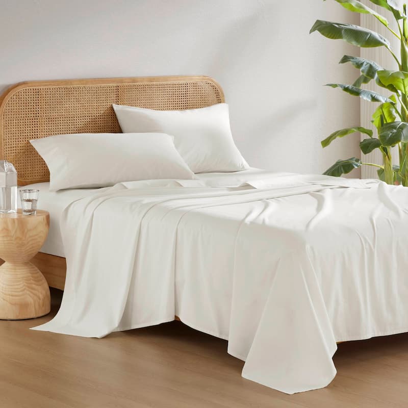 Chelsea Square Cotton 144TC 100% Cotton Solid Sheet Set - Queen - Ivory