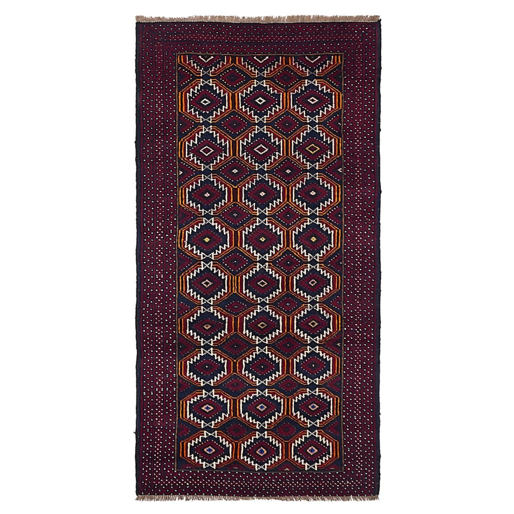ECARPETGALLERY Hand-knotted Teimani Dark Navy Wool Rug - 3'2 x 6'3