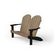 preview thumbnail 2 of 10, Poly Adirondack Bench Weathered Wood/Black