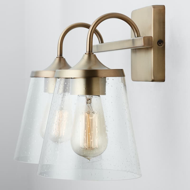 Jayne 2-light Bath/ Vanity Fixture w/ Clear Seeded Glass