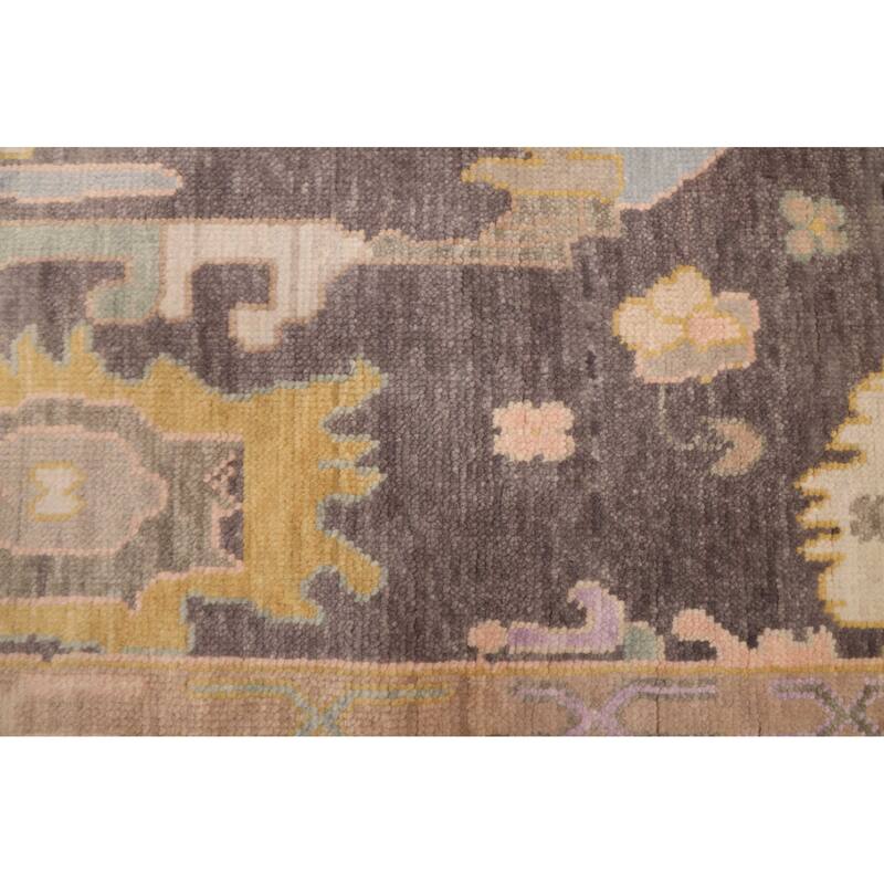 ECARPETGALLERY Hand-knotted Modern Oushak Dark Grey Wool Rug - 7'9 x 10'0