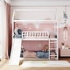 preview thumbnail 3 of 20, Multifunctional Twin Over Twin Bunk Bed with Slide and Ladder,House Bed with Roof
