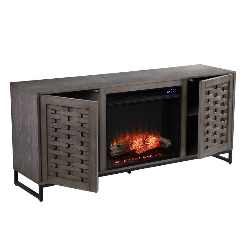 SEI Furniture Akehurst Electric Fireplace TV Stand with Storage