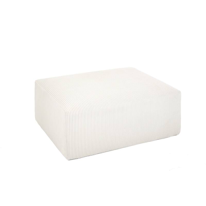 40"W Oversized No Assembly Corduroy Rectangle Ottoman