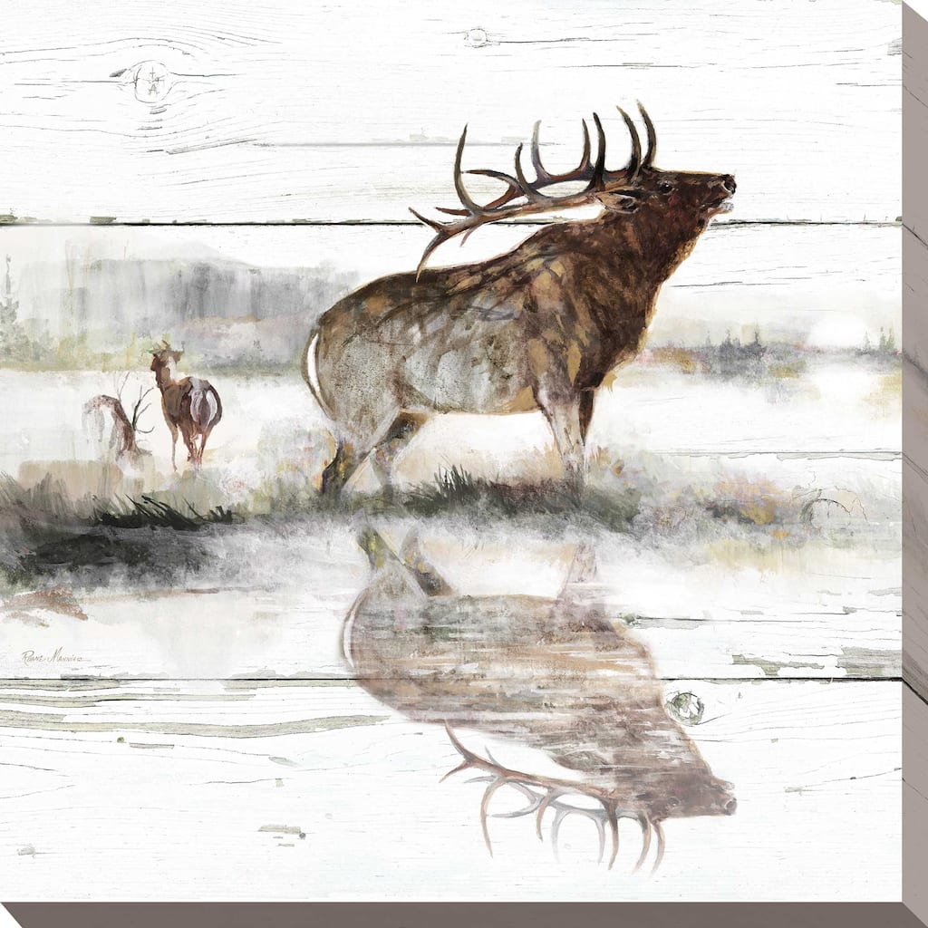 "Rustic Misty Elk" by Ruane Manning Print on Canvas