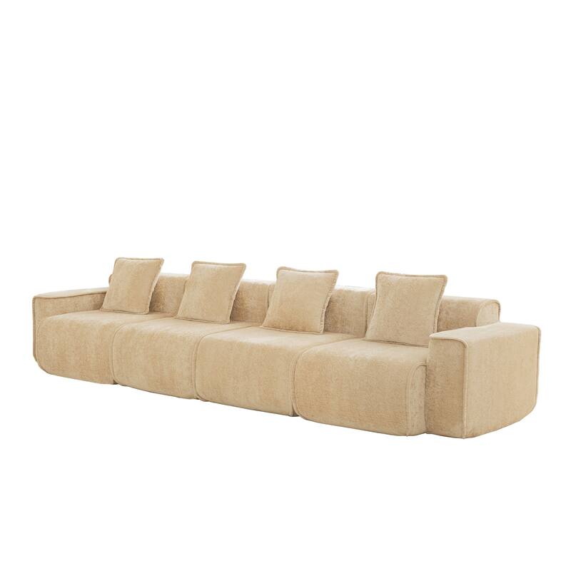 GDFStudio - Modular 4-Seater 138.58" Boneless Velvet Sofa