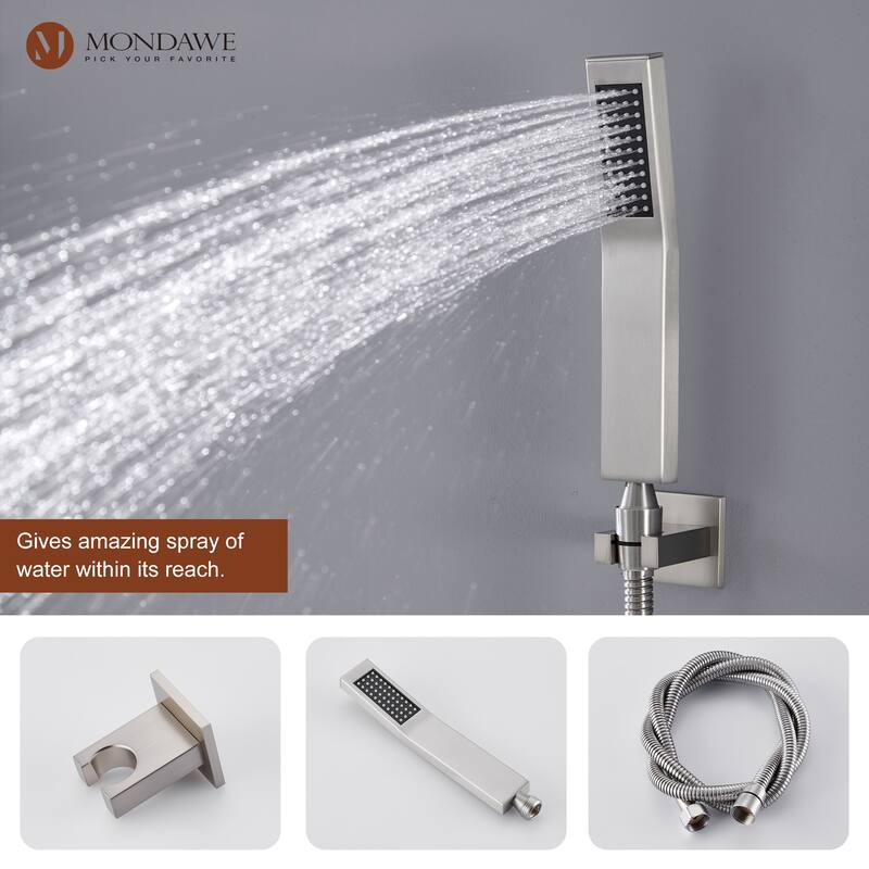64 Colors LED Light and Music 4 Functions 5 Sprays Ceiling Mounted Thermostatic Shower System
