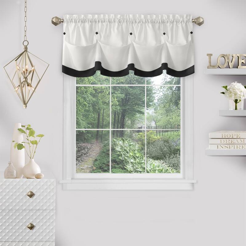 Lana Window Curtain Valance 58x14 - Black