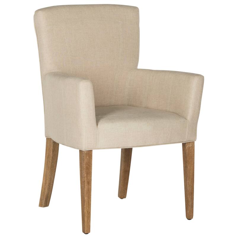 SAFAVIEH Kandace Taupe Arm Chair - 26.8" x 25.8" x 39.2" - 27Wx26Dx39H