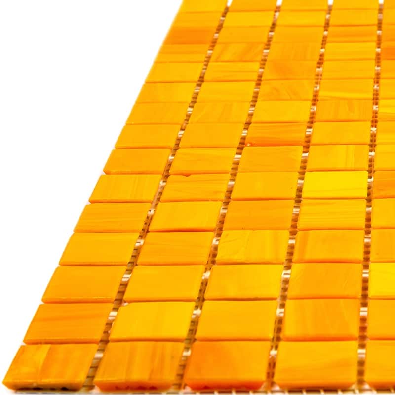 Apollo tile 12" x 12" Dune Glossy Honey Orange Glass Tile (20 sq ft/case) - 20 Pack