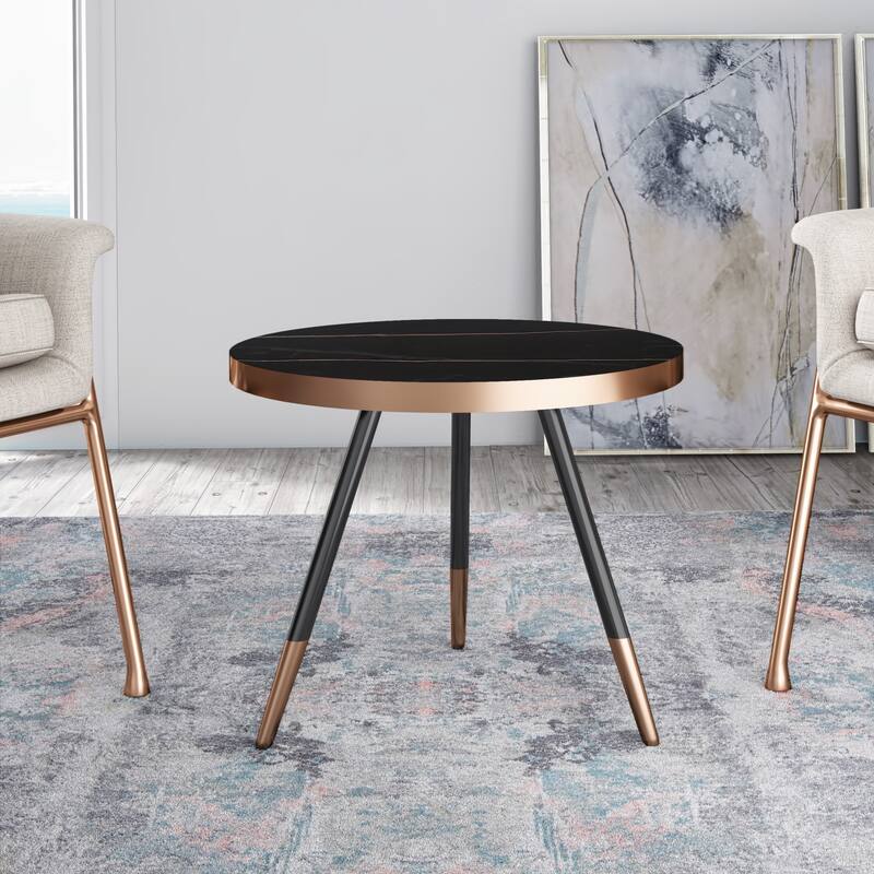 Modrest Cayson Modern Black Ceramic Small Coffee Table
