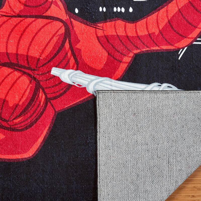 Licensed Marvel Spiderman Modern Character Printed Flannel Non-Slip Washable Indoor Kids Area Rug, 54"x78" - 4'6"x6'6"