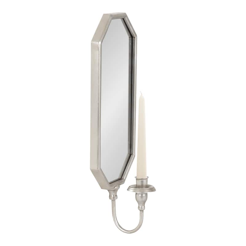 Kate and Laurel Wardelle Candle Wall Sconce - 7x5x18 - Silver