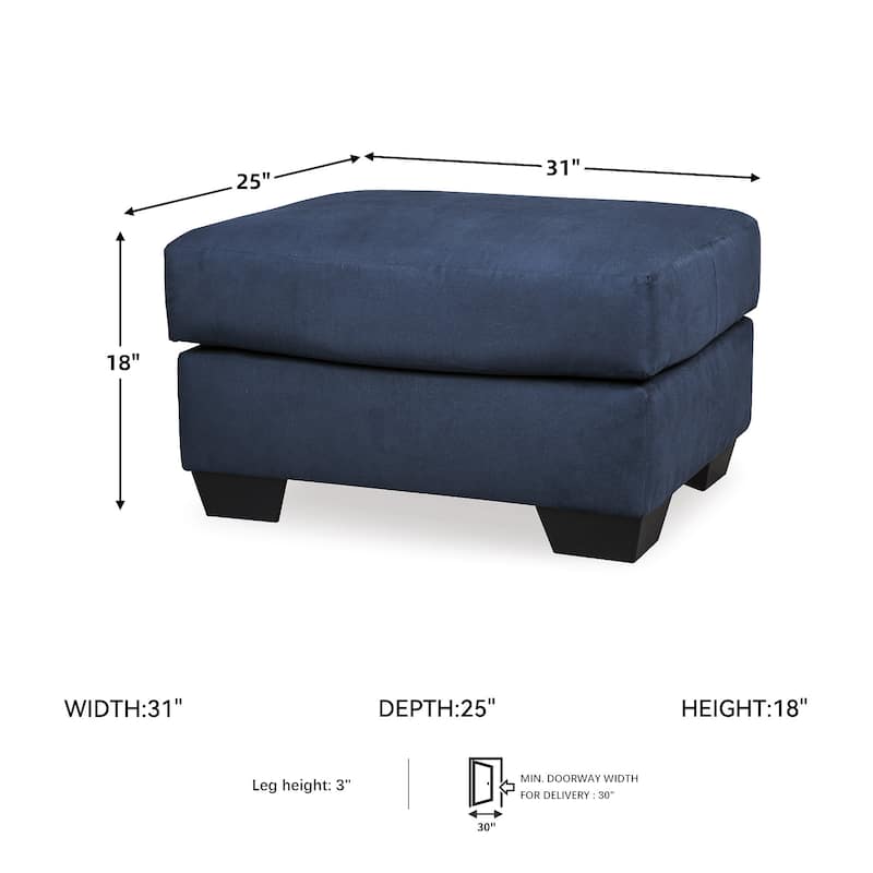Darcy Contemporary Blue Ottoman