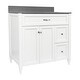 preview thumbnail 97 of 109, Vail 37" Bathroom Vanity with Cultured Marble Top Sink w/ Backsplash in White with White Basin