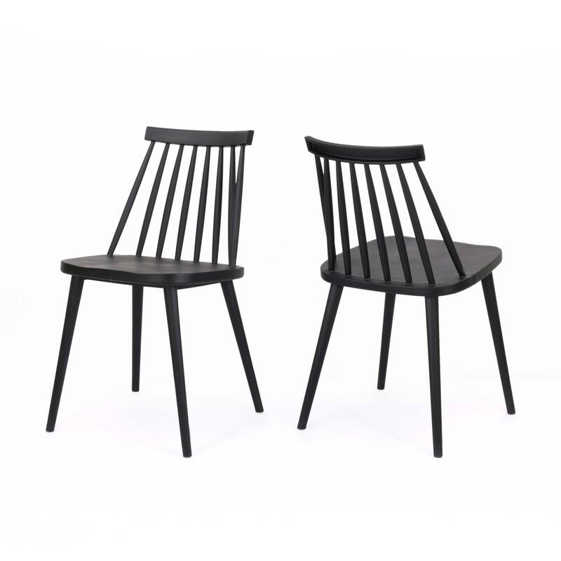 Farmhouse Spindle Back Dining Chairs, Set of 2