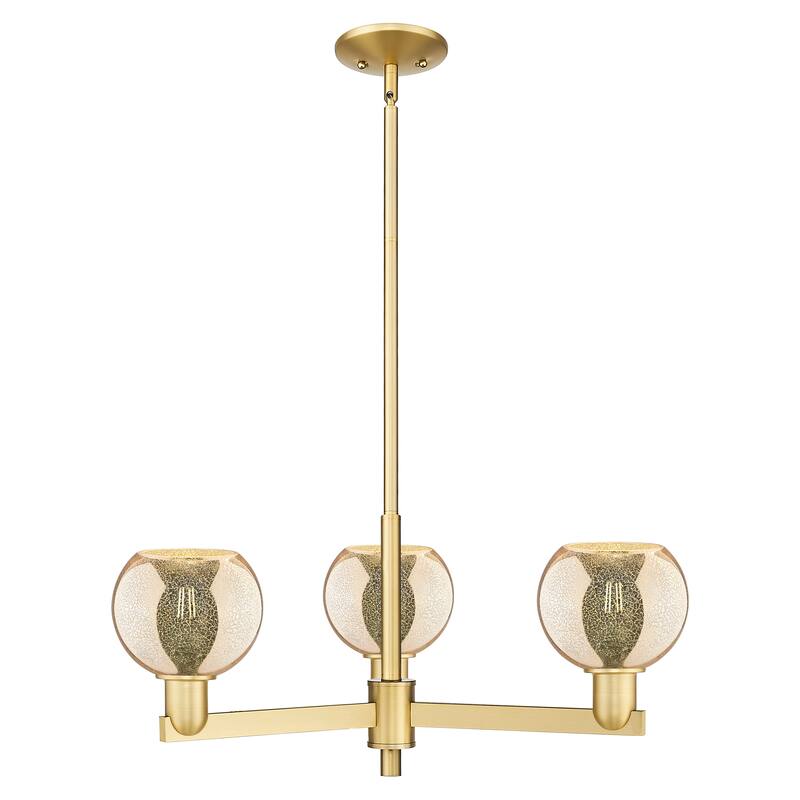 Innovations Lighting Endless Possibilities Arcadia - Athens - 3 Light 28" Stem Hung Chandelier - Mercury/Satin Gold